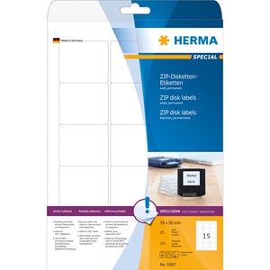 HERMA 5087 - Herma Etiketten, weiß, 59x50 mm, 25 Blatt
