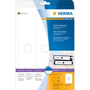 HERMA 5167 - Herma Hängeordneretiketten, weiß, 63 x 297 mm, 25 Blatt