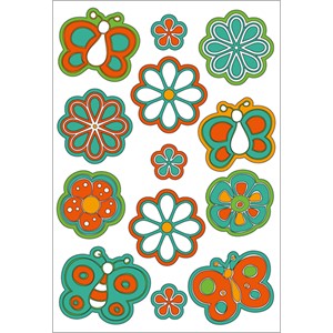 HERMA 6363 - Herma Magic Sticker, Blumen&Schmetterling, Puffy