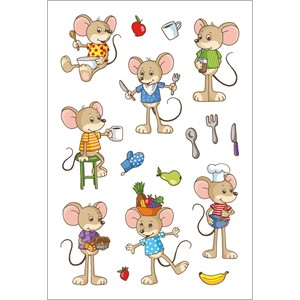 HERMA 6389 - Herma Magic Sticker, Lustige Mäuse, Transpuffy