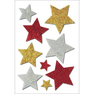 Weihnachten Sticker Magic Sterne silber Glitter HERMA 15128 - Weihn.  Etiketten, -Aufkleber und -Stickers