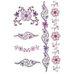 Herma 6757 - Tattoo Sticker, Colour Art, Herzen und Blumen
