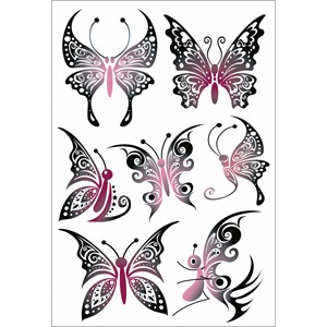 Herma 6762 - Tattoo Sticker, Black Art, Schmetterlinge