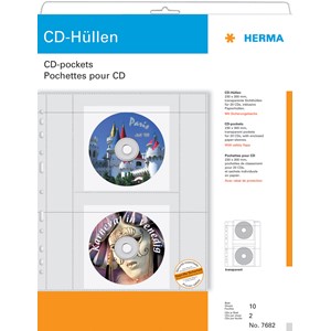 HERMA 7682 - Herma CD/DVD-Hüllen, transparent, 230x300 mm, 10 Stück