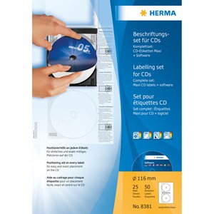 HERMA 8381 - Herma CD-Beschriftungsset, inkl. 50 CD Etiketten