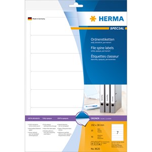 HERMA 8620 - Herma Ordner-Etiketten, weiß, 192 x 38 mm, 10 Blatt