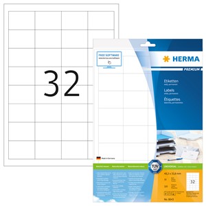 HERMA 8643 - Herma Universal-Etiketten, weiß, 48,3 x 33,8 mm, 10 Blatt