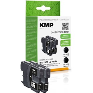 KMP 1521,4021 - Tintenpatronen Doppelpack, schwarz, ersetzen Brother LC980BK