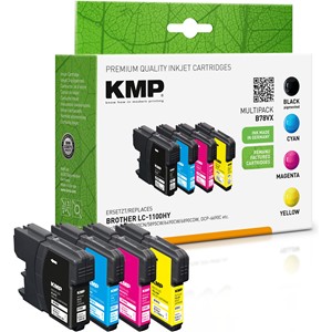 KMP 1522,4005 - Tintenpatronen Multipack, schwarz, cyan, magenta, gelb, ersetzen Brother LC1100HYBK, LC1100HYC, LC1100HYM, LC1100HYY