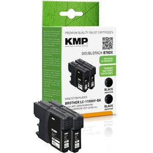KMP 1522,4021 - Tintenpatronen Doppelpack, schwarz, ersetzen Brother LC1100HYBK