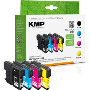 KMP 1522,4805 - Tintenpatronen Multipack, schwarz, cyan, magenta, gelb, ersetzen Brother LC1100BK, LC1100C, LC1100M, LC1100Y