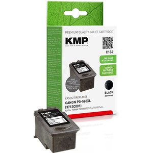 KMP 1581,4001 - Tintenpatrone, schwarz, ersetzt Canon PG560XL (3712C001)