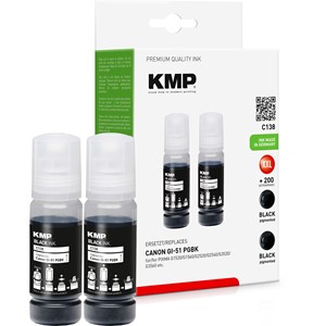 KMP 1582,0001 - Nachfülltinte, schwarz, ersetzt Canon GI51PGBK (4529C001)