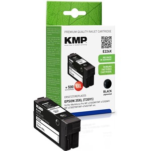 KMP 1638,4001 - Tintenpatrone, schwarz, ersetzt Epson 35XL (C13T35914010, C13T35914020)