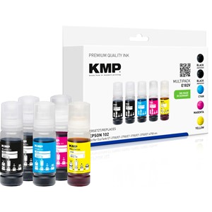 KMP 1642,0005 - Nachfülltinten Multipack, schwarz, cyan, magenta, gelb, ersetzen Epson 102 (C13T03R140, C13T03R240, C13T03R340, C13T03R440)