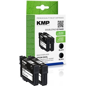KMP 1646,4021 - Tintenpatronen Doppelpack, schwarz, ersetzen Epson 502XL (C13T02W14010)