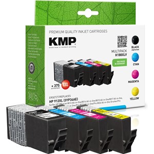 KMP 1765,0005 - Tintenpatronen Multipack, schwarz, cyan, magenta, gelb, ersetzen HP 912XL (3YL81AE, 3YL81AE, 3YL82AE)