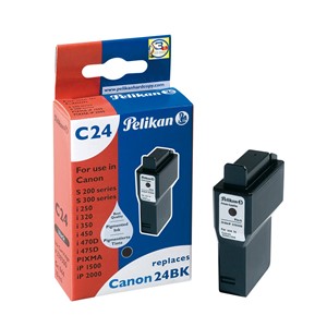 Pelikan 339300 - C24 Tintenpatrone, schwarz, ersetzt Canon BCI-24bk