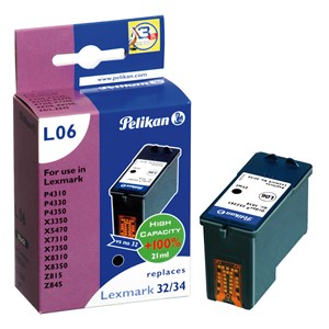 Pelikan 352361 - L06 Tintenpatrone, schwarz, ersetzt Lexmark 18C0032