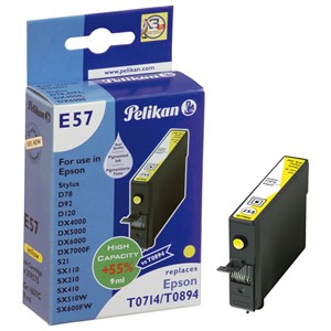 Pelikan 359575 - E57 Tintenpatrone mit hoher Kapazität, gelb, ersetzt Epson T0714