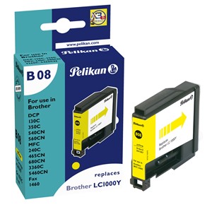 Pelikan 361387 - B08 Tintenpatrone, gelb, ersetzt Brother LC1000Y