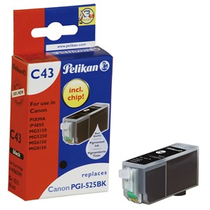 Pelikan 4106599 - C43 Tintenpatrone, schwarz, ersetzt Canon PGI-525PGBK