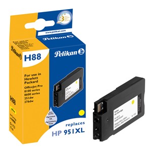 Pelikan 4109088 - H88 Tintenpatrone, gelb, ersetzt HP 951XL (CN048AE)