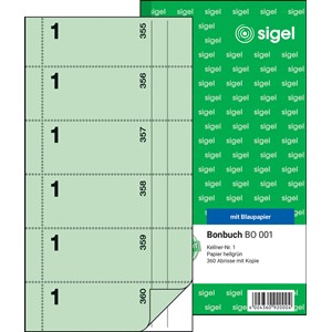 Sigel BO001 - Bonbuch, 360 Abrisse, hellgrün