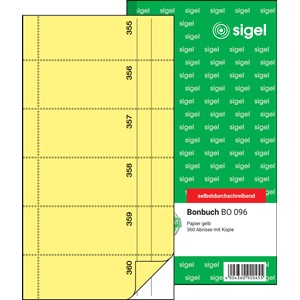 Sigel BO096 - Bonbuch, 360 Abrisse, gelb
