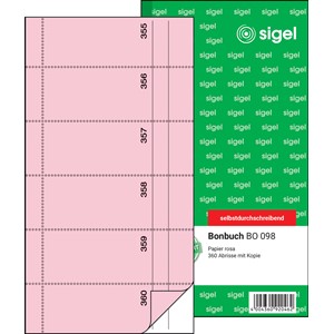 Sigel BO098 - Bonbuch, 360 Abrisse, rosa