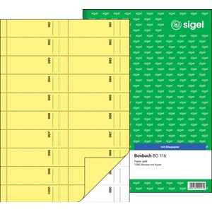 Sigel BO116 - Bonbuch, 1000 Abrisse, gelb