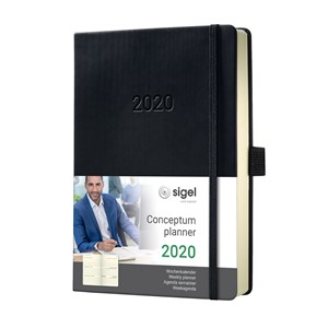 Sigel C2012 - Wochenkalender CONCEPTUM® 2020 (D/GB/F/NL), Hardcover, black, ca. A5