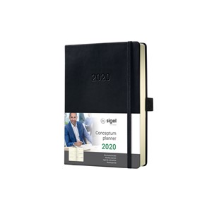 Sigel C2013 - Wochenkalender CONCEPTUM® 2020 (D/GB/F/NL), Hardcover, black, ca. A6
