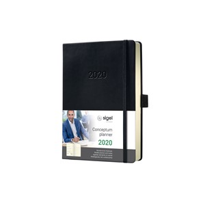 Sigel C2015 - Wochennotiz-Kalender CONCEPTUM® 2020 (D/GB/F/NL), Hardcover, black, ca. A6