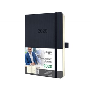 Sigel C2020 - Tageskalender CONCEPTUM® 2020 (D/GB/F/NL), Softcover, black, ca. A5