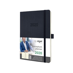 Sigel C2024 - Wochennotiz-Kalender CONCEPTUM® 2020 (D/GB/F/NL), Softcover, black, ca. A5