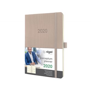 Sigel C2030 - Wochenkalender CONCEPTUM® 2020 (D/GB/F/NL), Softcover, taupe, ca. A5