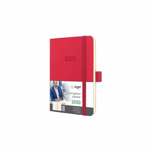 Sigel C2035 - Wochenkalender CONCEPTUM® 2020 (D/GB/F/NL), Softcover, red, ca. A6