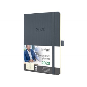 Sigel C2036 - Wochenkalender CONCEPTUM® 2020 (D/GB/F/NL), Softcover, dark grey, ca. A5