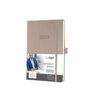 Sigel C2060 - Wochenkalender CONCEPTUM® 2020 (D/GB/F/NL), Hardcover, taupe, ca. A5