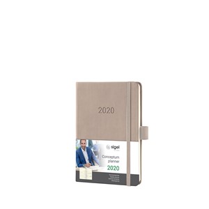 Sigel C2061 - Wochenkalender CONCEPTUM® 2020 (D/GB/F/NL), Hardcover, taupe, ca. A6
