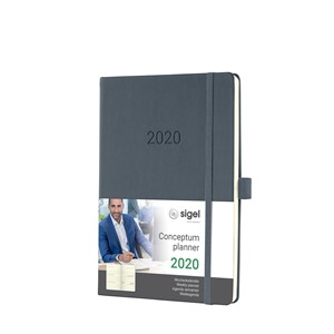 Sigel C2066 - Wochenkalender CONCEPTUM® 2020 (D/GB/F/NL), Hardcover, dark grey, ca. A5