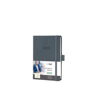 Sigel C2067 - Wochenkalender CONCEPTUM® 2020 (D/GB/F/NL), Hardcover, dark grey, ca. A6