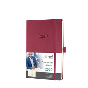 Sigel C2068 - Wochenkalender CONCEPTUM® 2020 (D/GB/F/NL), Hardcover, rosewood red, ca. A5