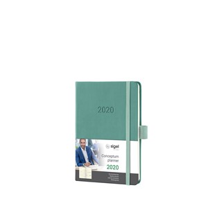 Sigel C2071 - Wochenkalender CONCEPTUM® 2020 (D/GB/F/NL), Hardcover, jade green, ca. A6