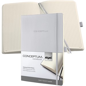 Sigel CO312 - Notizbuch CONCEPTUM®, Softcover, light grey, kariert, nummerierte Seiten, ca. A4