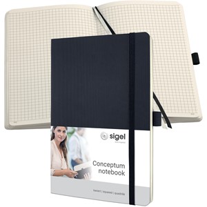 Sigel CO320 - Notizbuch CONCEPTUM®, Softcover, black, kariert, nummerierte Seiten, ca. A5