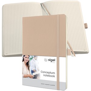 SIGEL CO332 - Notizbuch Conceptum, Softcover, beige, kariert, ca. A5