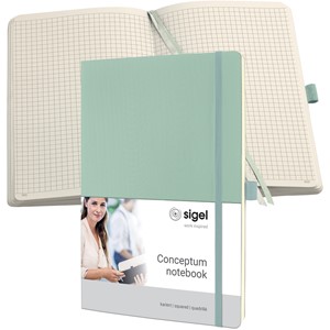 SIGEL CO334 - Notizbuch Conceptum, Softcover, mint green, kariert, nummerierte Seiten, ca. A4