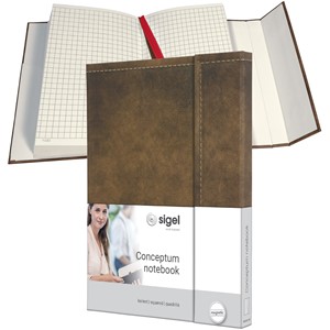 Sigel CO607 - Notizbuch CONCEPTUM®, Design Vintage, brown, kariert, ca. A5